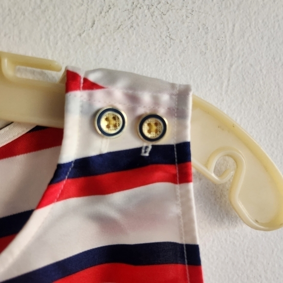 NWT Talbots Blue/White/Red Stripped Sleeveless Square Top size Small Petite - Picture 3 of 9